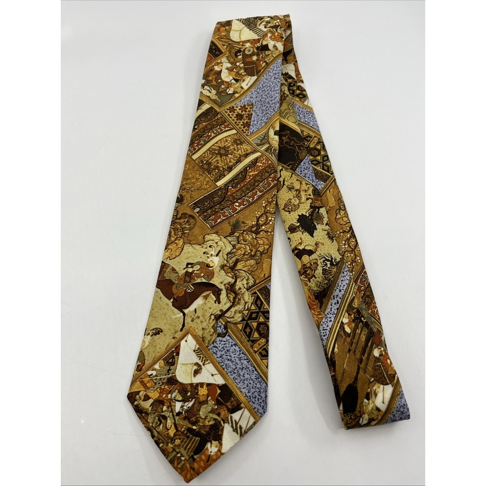 Kole Kole Hawaii‎ 100% Polyester Tie Warrior Battle Brown 3"x 54"